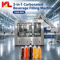 Chaîne de production rotative complète pour petites entreprises : Machine de remplissage de boissons 3-en-1 pour bouteilles PET de 200 ml avec moteur