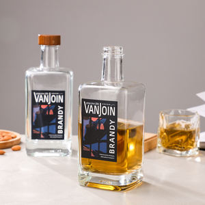 Botella Cuadrada de Licor de 750 ml, Botella de Vidrio de 75 cl para Ginebra, Whisky, Vino, Vodka, Brandy, <span class=keywords><strong>Ron</strong></span> - Product Image 1