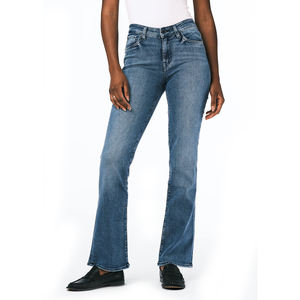 Classic Indigo Bootcut Jeans For Women With High Recovery Fabric And True Flared Silhouette From Knee To Hem - Product Image 1