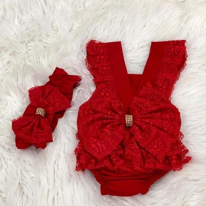 ชุดรอมเปอร์สีแดงสำหรับเด็กทารกแรกเกิดผ้าคอตตอน100% ตามความต้องการดีไซน์ใหม่ - Product Image 5