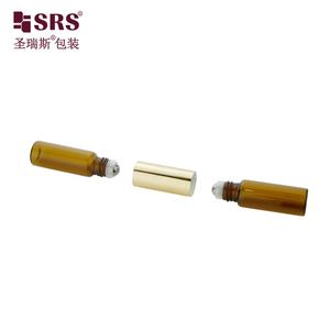 Botella de bola de rodillo de doble extremo 4ml + 4ml 8ml Rollo esmerilado en botella de rollo cosmético Botella de vidrio de doble tubo con rodillo - Product Image 5