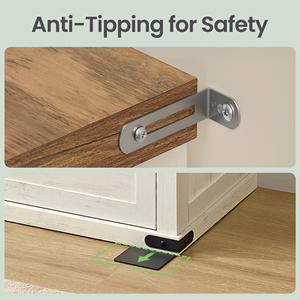 VASAGLE 137 cm Breite Moderne Farmhouse Kommode mit Metallgriffen 6-Schubladen-Schrank für Schlafzimmer - Product Image 6