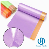 Sacs poubelles à cordon en HDPE avec logo personnalisé, certifiés ISO9001, service OEM, sacs poubelles en plastique recyclé sur rouleau pour la maison et la cuisine