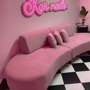 Kursi Sofa Ruang Tunggu Salon Kecantikan Pink