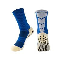 Chaussettes de football antidérapantes avec logo personnalisé, blanches et unies, antidérapantes