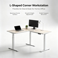 Station de travail assise-debout à double moteur pour 4 personnes, pour bureaux commerciaux |   Banc de travail acoustique avec écran, silencieux, pour bureau en open space