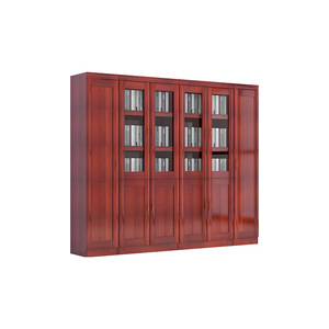Xinlongfei Wooden <b>Filing</b> Cabinet 2 Tier Lockable Glass Door Office <b>Storage</b> Unit For Books And Documents - Product Image 4