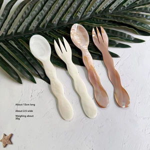 Cuchara de concha de perla de alta calidad, 13cm de largo, cuchara Dim Sum, tenedor, vajilla exquisita para el hogar, juego de cuchara - Product Image 4