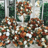IFG fait à la main 60cm blanc et orange brûlé boule de fleurs artificielles nouvelle décoration de centres de table de mariage pour Thanksgiving
