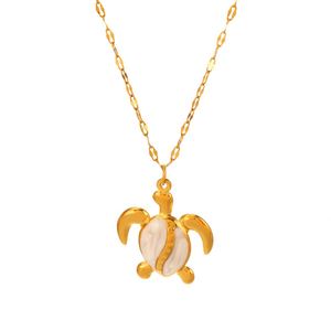 Collier Étoile de Mer Style <span class=keywords><strong>Océan</strong></span>, Plaqué Or 18K, en Acier Inoxydable, avec Tortue et Étoile de Mer Filetée - Product Image 6
