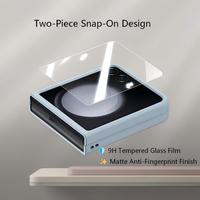 Étui PC ultra fin pour Samsung Galaxy Z Flip 8 7 6 5, coque intégrale antichoc avec film de protection d'écran en verre trempé