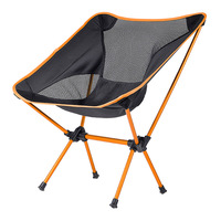 Chaise pliante lunaire robuste en alliage d'aluminium avec dossier, portable pour le camping, la pêche, la plage, le dessin et les pique-niques