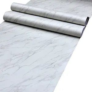 专业制造商白色大理石聚氯乙烯贴纸装饰乙烯基橱柜门墙壁和厨房壁纸