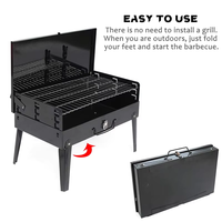 Pliant Extérieur Pliant Barbecue Grill Poêle Cuisine Extérieure Barbecue Boîte À Outils Type Four BBQ Barbecue Grille Charbon De Bois