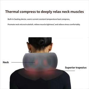 2026 Neuerscheinung Großhandel Kreatives Design Tragbares <span class=keywords><strong>U</strong></span>-förmiges Massagekissen 1200mAh Akku Nackenmassagekissen mit Heizfunktion - Product Image 6