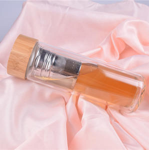 زجاجة مياه من زجاج البوروسيليكات, زجاجة مياه من زجاج البوروسيليكات ، زجاجة مياه مزدوجة الجدار مع مصفاة شاي - Product Image 6