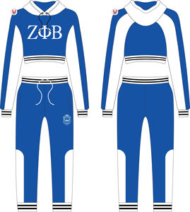Zeta Phi Beta Sororité Broderie Femmes Crop Survêtement Ajusté | ZPB Sororité Brodé Dames Sur Mesure Crop Costume Ajusté - Product Image 2