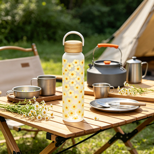 <span class=keywords><strong>Bouteille</strong></span> <span class=keywords><strong>d</strong></span>'<span class=keywords><strong>eau</strong></span> <span class=keywords><strong>en</strong></span> <span class=keywords><strong>verre</strong></span> givré transparent de 18 oz avec poignée, verrerie imprimée sur toute la <span class=keywords><strong>surface</strong></span> pour le bureau ou les voyages - Product Image 1