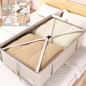 Large Capacity Fabric Box for Clothing Closet Quilt Storage <b>Bags</b> Bedding Organizer Drawer Style Household Use - Product Image 5
