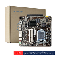 Mainboard Mini-ITX Tipis H81 Mendukung CPU Intel Generasi ke-4, Memori Dual Channel 2x DDR3, NVMe NGFF M.2, SATA3.0, Motherboard ITX H81