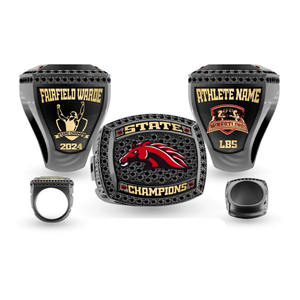 Bagues de championnat de sport en métal émaillé et doré avec logo personnalisé personnalisé - Product Image 3