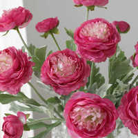 Buket Bunga Calla Lily Sutra Simulasi 3 Tangkai, Hasil Cetakan Injeksi, Bunga Artifisial Peony Ranunculus untuk Dekorasi Rumah
