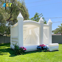 Mini château gonflable à rebond pour enfants, pièces en 3d de couleur blanche avec toboggan, pour mariage, maison pour bambins