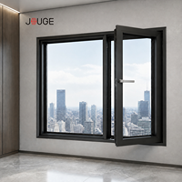 Fenêtre à rupture de pont thermique isolée JOUGE Série 77S, ultra-économe en énergie, avec bande PA66, triple vitrage hermétique pour la construction de maisons modernes