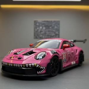 Modellini Auto in Scala <span class=keywords><strong>1</strong></span>:24 Tyrannosaurus Rex Graffiti 911 GT3 con Suono e Luci, Veicolo Giocattolo a Retrocarica, Modello Decorativo - Product Image 5