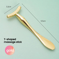 Rouleau de massage facial 3D non électrique en or 24 carats pour lifting des yeux et du visage, outil de massage énergétique, barre de beauté à marque privée