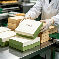 Boîtes d'expédition écologiques personnalisées avec logo, en carton recyclé, pour brownies, desserts, biscuits, aliments sucrés, emballage en carton alimentaire, pelliculage mat