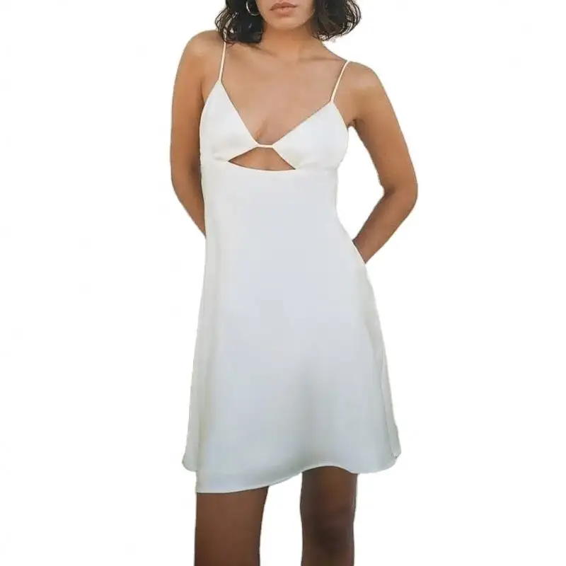 SH902 고품질 캐주얼 여성 우아한 빈티지 레트로 클래식 새로운 여성 스타일 오픈 디자인 실크 새틴 텍스처 드레스