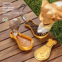 Gobelet pliable multifonctionnel 2-en-1 pour chien, étanche IPX5, en plastique écologique solide, pour l'extérieur, avec compartiment repas intégré, facile à transporter