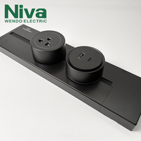 Prise électrique 40CM pour rail d'alimentation amovible pour bureau et maison sans adaptateur