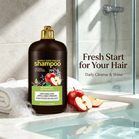 Shampoo nourrissant à la fragrance de pomme 500 ml, équilibrant le cuir chevelu, clarifiant, réduit les frisottis, pour salon de coiffure, hôtel, vente en gros