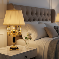 Lampe de chevet moderne à LED pour chambre à coucher, lampe de table en cristal de luxe, lampe de lecture à LED en forme de candélabre