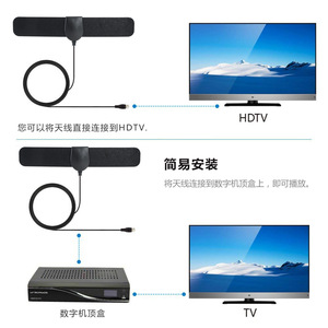 Nouvelle <span class=keywords><strong>Antenne</strong></span> HDTV Intérieure pour le Commerce Extérieur DVB-T2 ATSC VHF Modèle 220-WU-F-3M pour l'Europe et les États-Unis - Product Image 4