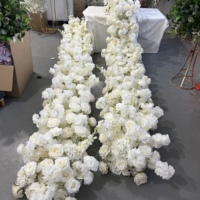 IFG Wholesale, chemin de table en fleurs de cerisier et de roses blanches en soie de 10 pieds pour décorations de table de mariage