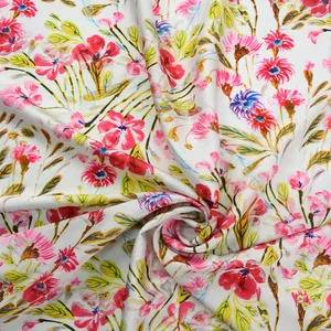 Custom Digital Wholesale For Garment Home Textile Printed Plain Design 100% Silk Mulberr On Silk Like Fabric OEM RTS