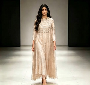 Robe de soirée ample de luxe brodée de strass et de perles, style Dubaï, tenue de fête, vêtement islamique moderne, Abaya pour l'Aïd - Product Image 5