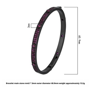Wholesale Collections Eco-friendly <b>Copper</b> Black Gold Plated Corundum & Blue Spinel Zircon Black <b>Bangles</b> for Women - Product Image 2