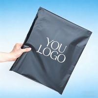 Enveloppe d'expédition en polyéthylène noir mat de luxe écologique avec logo personnalisé, sac d'expédition imperméable en polyéthylène de 1,5 mil pour usage cosmétique