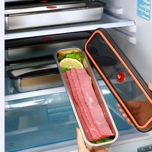 Stainless Steel Freshness Box with Lid Bacon Tray Suitable for Storing Meat Fruits Vegetables and <b>Breakfast</b> Items - Product Image 4