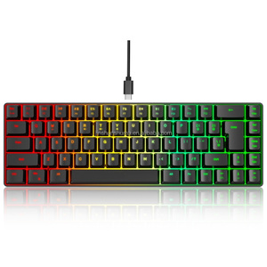 คีย์บอร์ดเชิงกลสำหรับเล่นเกมแบบมีสาย RGB backlit คีย์บอร์ดออกแบบตามหลักสรีรศาสตร์ชุดเล็กธุรกิจสำนักงานพลาสติกสำหรับเดสก์ท็อปใหม่ - Product Image 6