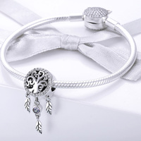 Usine pur 925 en argent Sterling capteur de rêves et arbre de vie charme fit Original S925 perle Bracelet femmes bijoux cadeau SCC723
