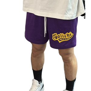Shorts de sport respirants Falichi pour hommes, brodés, en maille, avec cordon de serrage, taille mi-haute, pour l'entraînement de basketball - Product Image 1