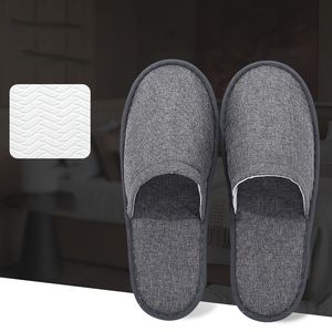 Logo personnalisé Vente en gros de pantoufles en coton Pantoufles de spa de luxe blanches à bout fermé pour hôtel pour invité - Product Image 2