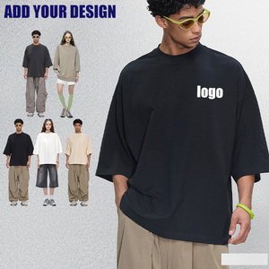 T-shirt Homme Premium 100% Coton Col Rond Imprimé Ample Oversize Mode Vente en Gros T-shirt Uni Personnalisable pour Hommes - Product Image 3