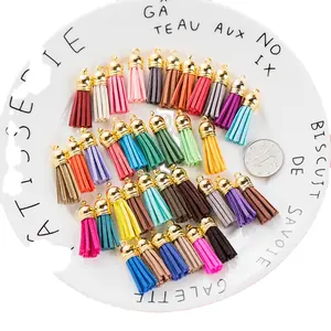 Lillangda — porte-clés pompon en daim coloré pour femmes, breloque pour la fabrication de bijoux, 36MM, accessoire, très tendance