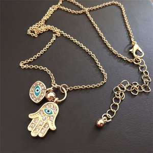 Collier pendentif en émail de la main de fatima, pendentif, yeux bleus, turc, diamants, livraison gratuite - Product Image 6